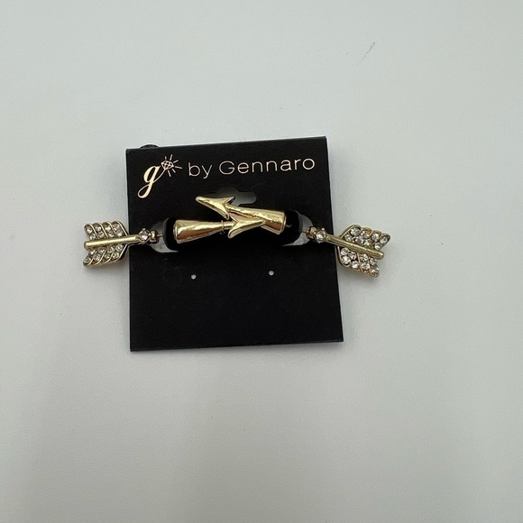 Gold Plated Silver Arrow Earrings with CZ - Picture 1 of 3